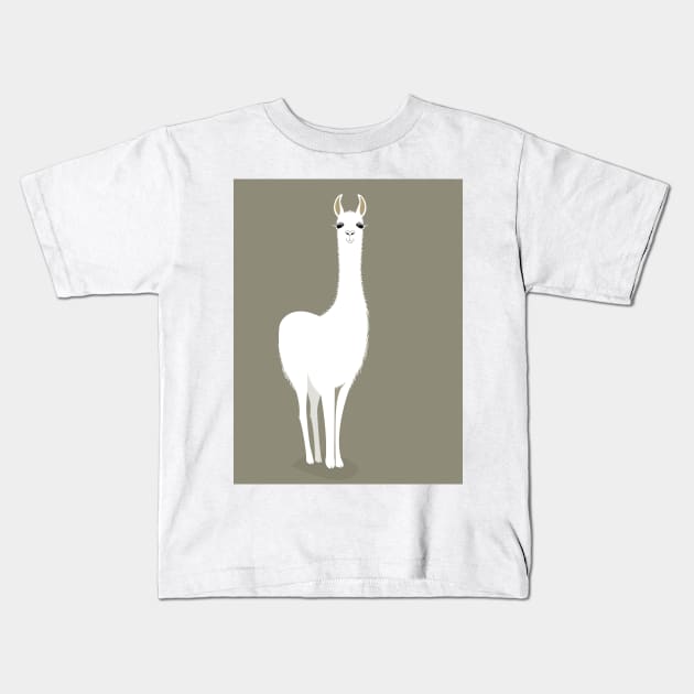 STANDING LLAMA #8 Kids T-Shirt by JeanGregoryEvans1